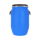 Бочка пластиковая 65 литров с металлическим обручем синяя - фото 3 предпросмотра
